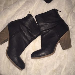 Black leather boots